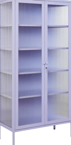 Vaisselier en acier lilas et verre cannelé 85x40x170cm The Collector - Mustard Made