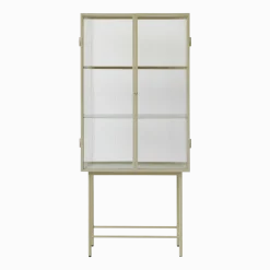 Vaisselier en verre et métal beige roseau 155 cm Haze - Ferm Living