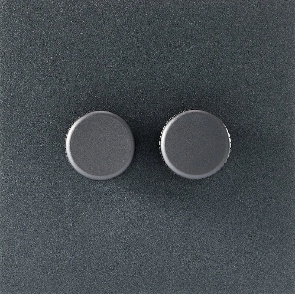 Variateur double en acier inoxydable graphite 8,8cm Dimmers - Tala