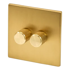 Variateur double en acier inoxydable laiton 8,8cm Dimmers - Tala