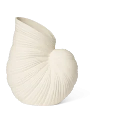 Vase coquillage en grès blanc cassé 26,5cm Shell - Ferm Living