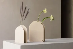 Vase en acier beige cashew 19x15cm Fyona - Metallbude