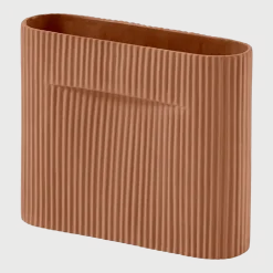 Vase en faïence terracotta 16,5 cm Ridge - Muuto