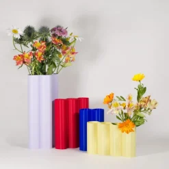Vase en plastique recyclé rose 11x6x18cm Alvaro - WARREN ET LAETICIA