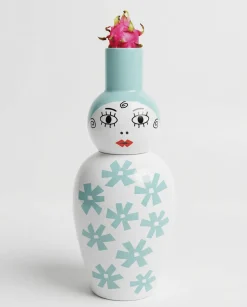 Vase en porcelaine avec couvercle bleu 17.2 x 41.6 cm Le Canopie Zita - Seletti