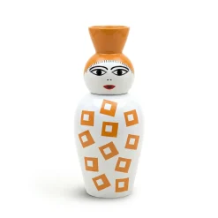 Vase en porcelaine avec couvercle orange 17.2 x 41.6 cm Le Canopie Amina - Seletti