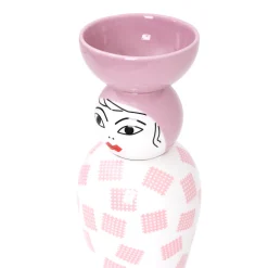 Vase en porcelaine avec couvercle rose 17.2 x 41.6 cm Le Canopie Luna - Seletti