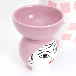 Vase en porcelaine avec couvercle rose 17.2 x 41.6 cm Le Canopie Luna - Seletti