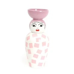 Vase en porcelaine avec couvercle rose 17.2 x 41.6 cm Le Canopie Luna - Seletti