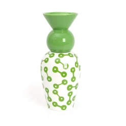 Vase en porcelaine avec couvercle vert 17.2 x 41.6 cm Le Canopie Pietra - Seletti