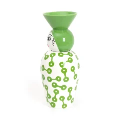 Vase en porcelaine avec couvercle vert 17.2 x 41.6 cm Le Canopie Pietra - Seletti