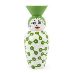 Vase en porcelaine avec couvercle vert 17.2 x 41.6 cm Le Canopie Pietra - Seletti