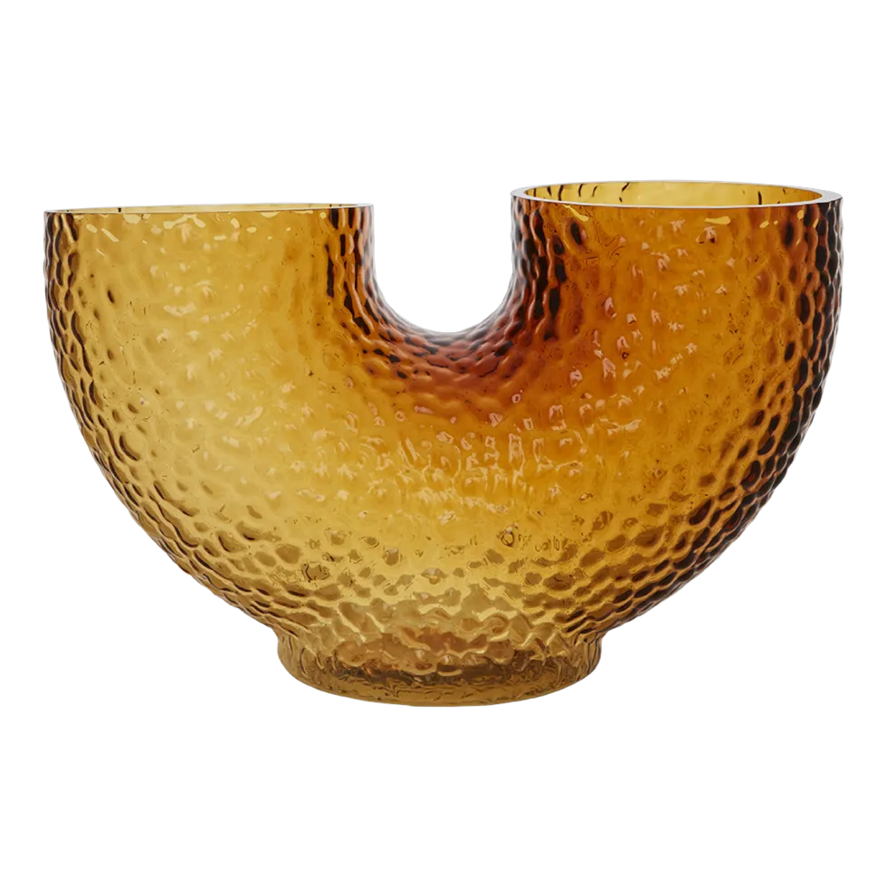 Vase en verre ambre 19 cm Arura - AYTM