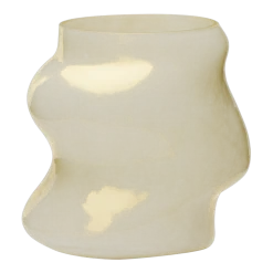 Vase en verre beige sable 21x15x20cm Lote - Hübsch