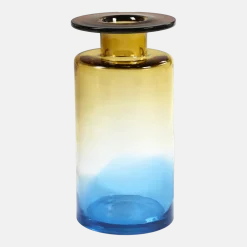 Vase en verre bleu et ambre 40 cm Wind & Fire - Serax
