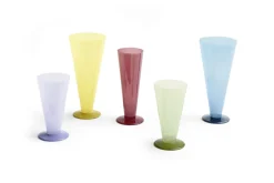 Vase en verre bleu pétrol et bleu foncé Conical - HAY