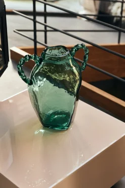 Vase en verre cristal vert Gemstone amfora - HKLIVING