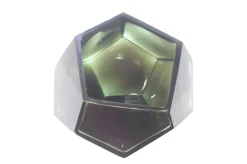 Vase en verre massif transparent vert 24,5x19,5cm Diamond - Versmissen