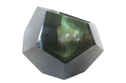 Vase en verre massif transparent vert 24,5x19,5cm Diamond - Versmissen