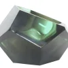 Vase en verre massif transparent vert 14,5x11,5cm Diamond - Versmissen
