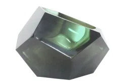 Vase en verre massif transparent vert 14,5x11,5cm Diamond - Versmissen