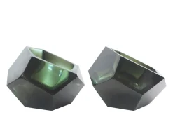 Vase en verre massif transparent vert 14,5x11,5cm Diamond - Versmissen
