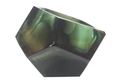 Vase en verre massif transparent vert 14,5x11,5cm Diamond - Versmissen