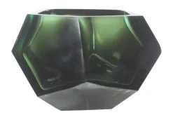 Vase en verre massif transparent vert 14,5x11,5cm Diamond - Versmissen