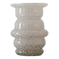 Vase en verre moucheté blanc Dôme - Cosin Paris