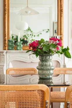 Vase en verre moucheté vert Dôme - Cosin Paris
