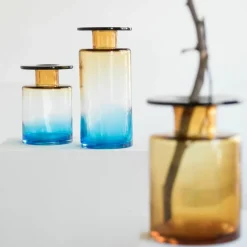Vase en verre noir et ambre 27 cm Wind & Fire - Serax