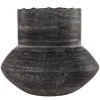 Vase en verre noir soufflé à la bouche 37x32,5cm - Versmissen