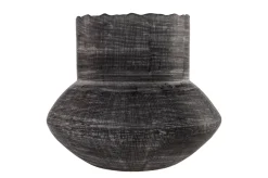 Vase en verre noir soufflé à la bouche 37x32,5cm - Versmissen