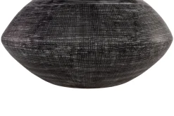 Vase en verre noir soufflé à la bouche 37x32,5cm - Versmissen