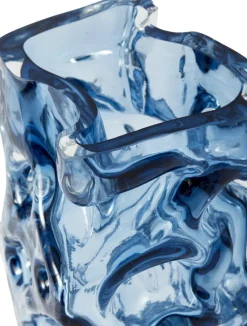 Vase en verre recyclé bleu 16x15x29cm Ice - Pols Potten