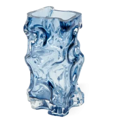 Vase en verre recyclé bleu 16x15x29cm Ice - Pols Potten
