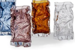 Vase en verre recyclé bleu 16x15x29cm Ice - Pols Potten