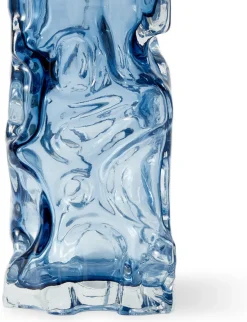 Vase en verre recyclé bleu 16x15x29cm Ice - Pols Potten