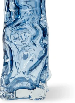 Vase en verre recyclé bleu 16x15x29cm Ice - Pols Potten