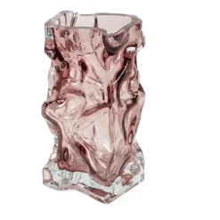 Vase en verre recyclé rose 16x15x29cm Ice - Pols Potten