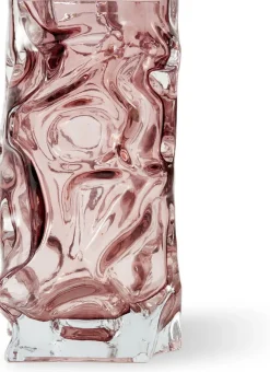Vase en verre recyclé rose 16x15x29cm Ice - Pols Potten