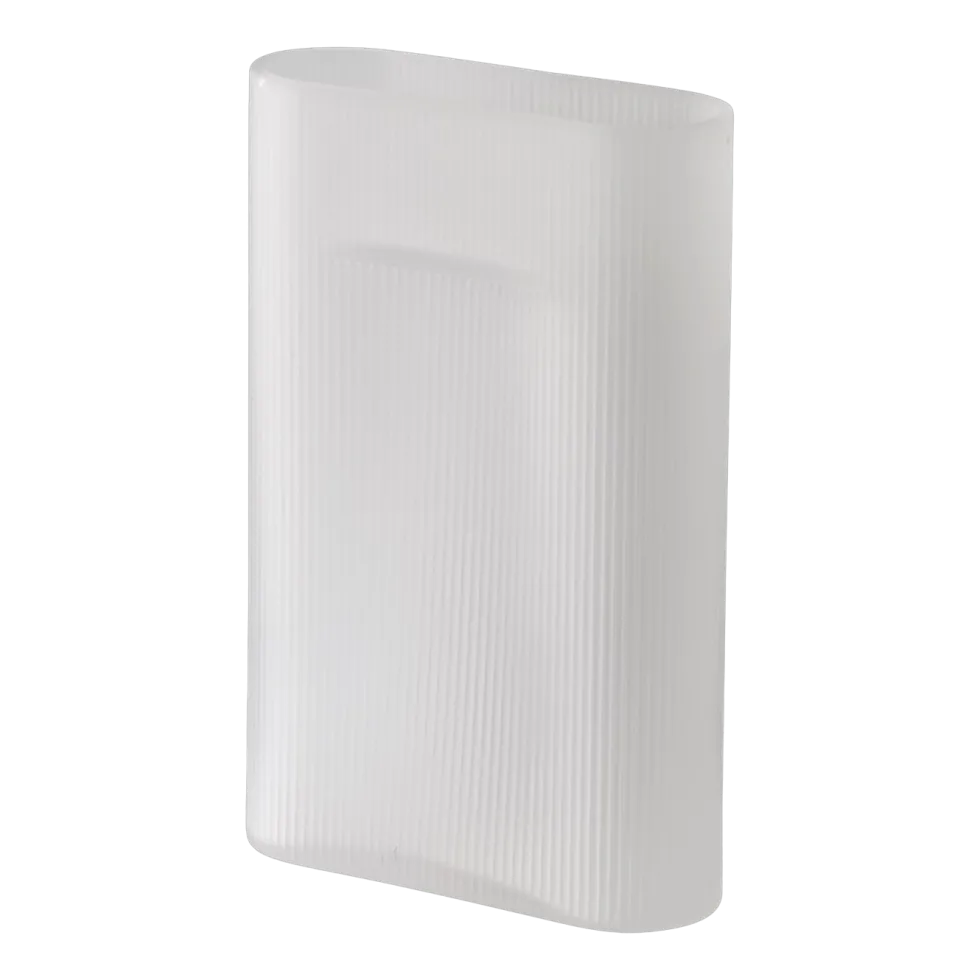 Vase en verre soufflé of-white 35cm Ridge - Muuto