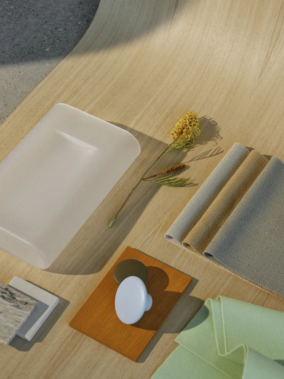 Vase en verre soufflé of-white 35cm Ridge - Muuto