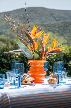 Vase en verre soufflé orange 17x20cm Dôme - Cosin Paris