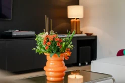 Vase en verre soufflé orange 17x20cm Dôme - Cosin Paris