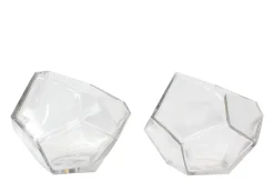 Vase en verre transparent massif 24,5x19,5cm Diamond - Versmissen