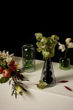 Vase en verre vert 27cm Bump - Tom Dixon