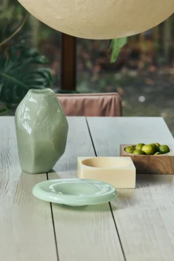 Vase en verre vert jade Gemstone - HKLIVING