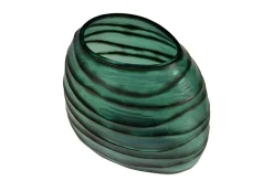 Vase en verre vert soufflé à la bouche 34x22,5x34cm - Versmissen