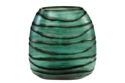 Vase en verre vert soufflé à la bouche 34x22,5x34cm - Versmissen